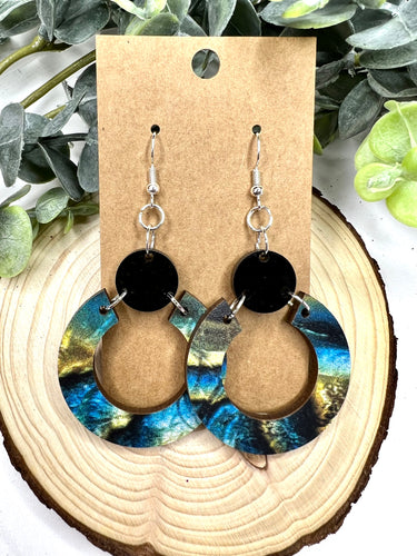 Abalone Circle Earrings